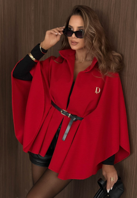 Eleganter Poncho-Mantel mit Gürtel Autumn Lady