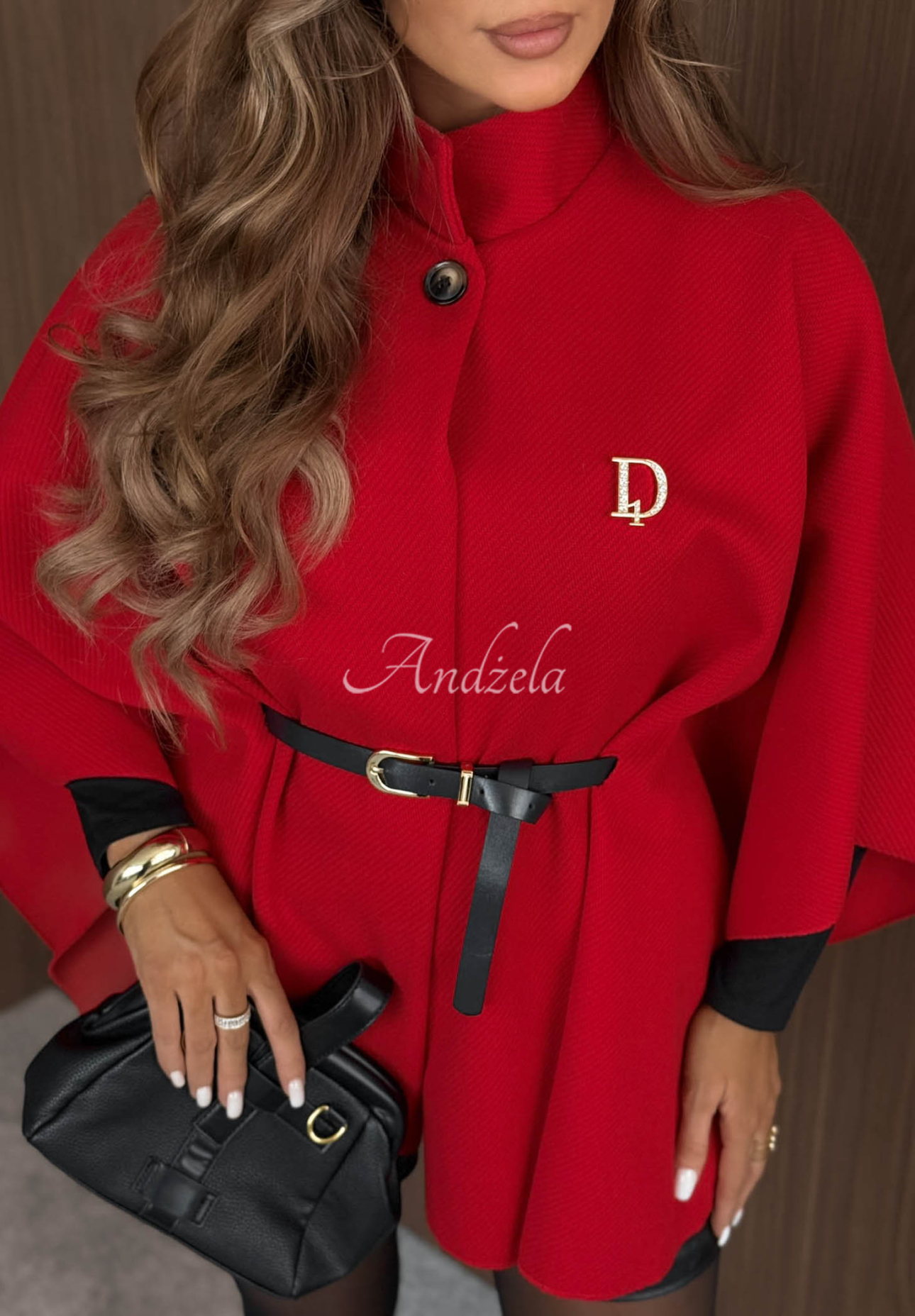 Eleganter Poncho-Mantel mit Gürtel Autumn Lady