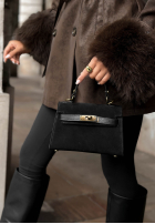 Zamszowa Tasche z rączką Mellow Season Schokoladenbraun