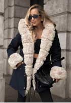 Jacke parka z futerkiem Stay Warm Dunkelblau