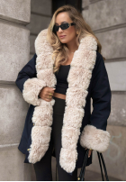 Jacke parka z futerkiem Stay Warm Dunkelblau