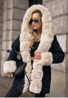 Jacke parka z futerkiem Stay Warm Dunkelblau