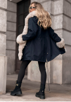 Jacke parka z futerkiem Stay Warm Dunkelblau