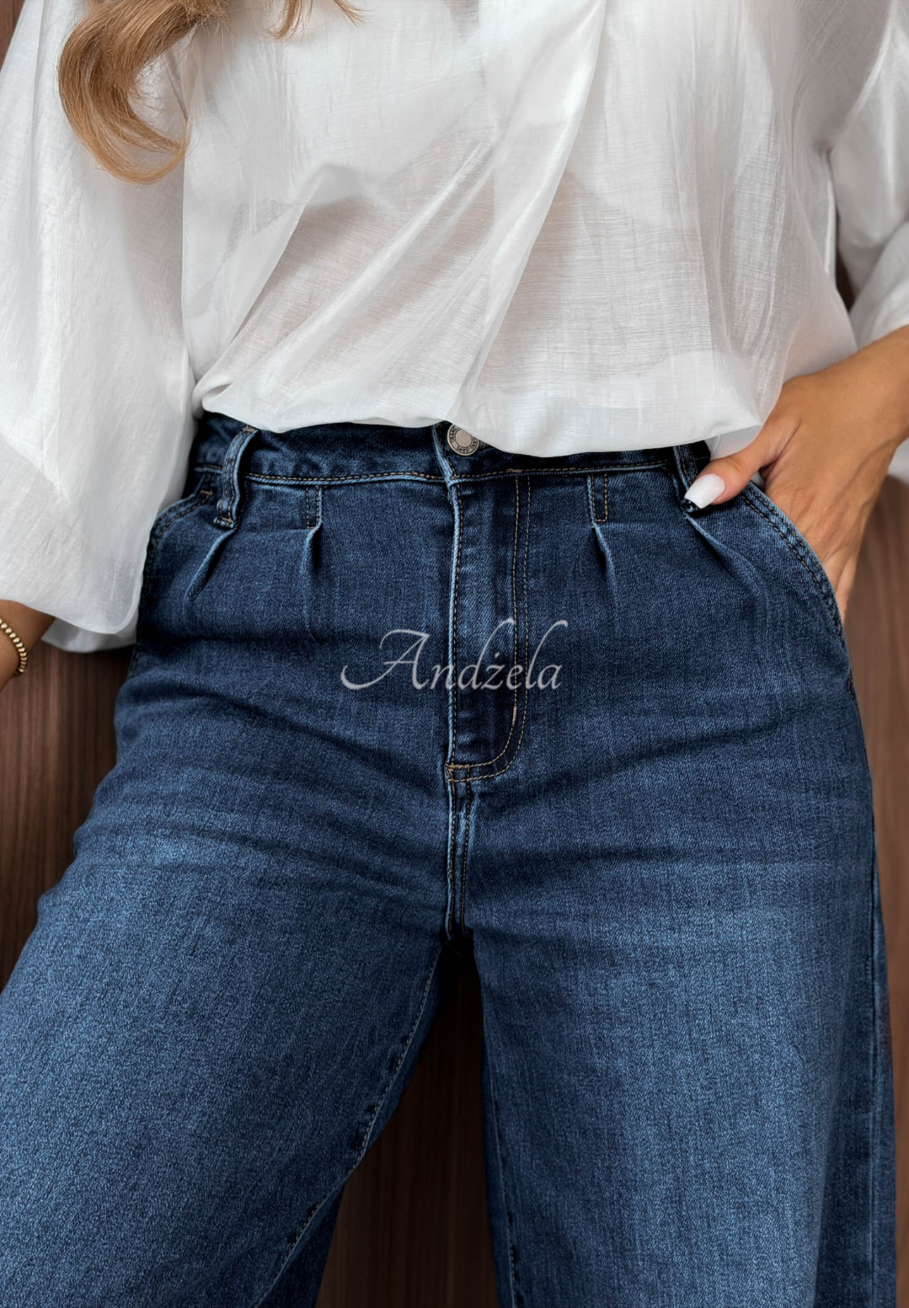 Jeanshose wide leg Second Thoughts Blau