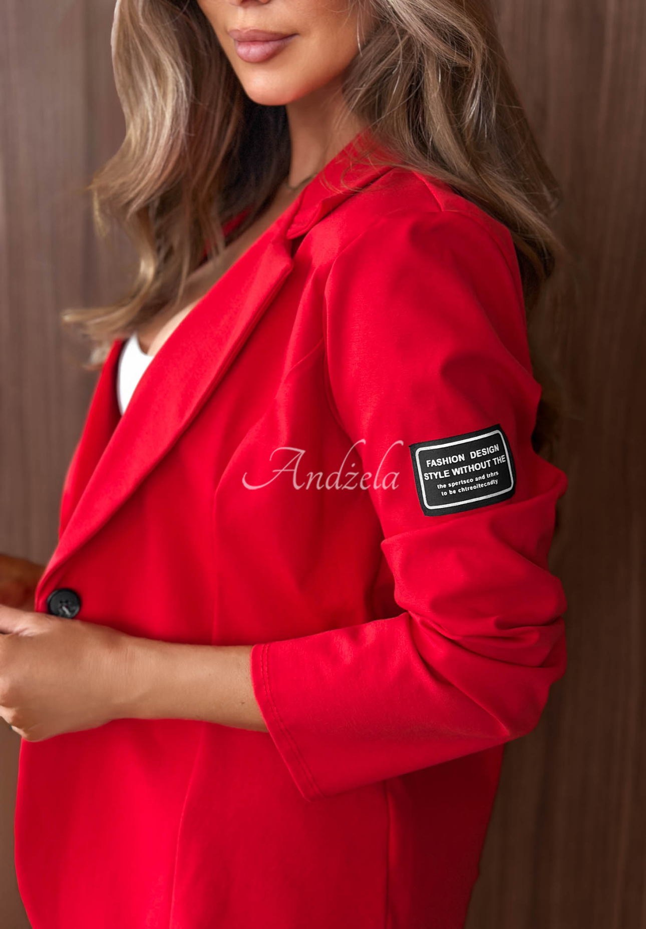 Damenanzug aus Viskose aus Blazer und Hose Gentle Reset Rot