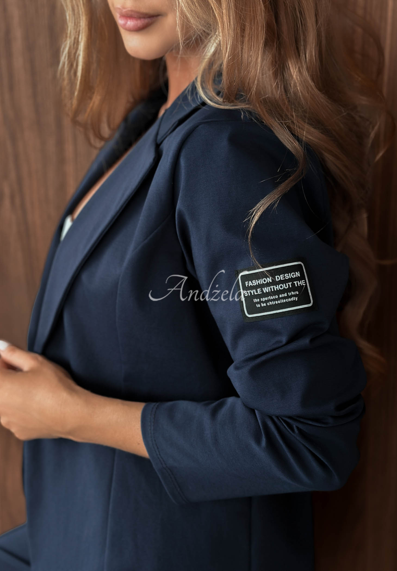 Damenanzug aus Viskose aus Blazer und Hose Gentle Reset Dunkelblau