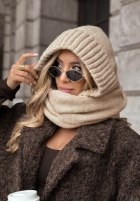 Schlauchschal balaclava z wiązaniem Frosty Charm Ecru