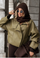 Schlauchschal balaclava z wiązaniem Frosty Charm Ecru
