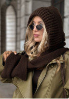 Schlauchschal balaclava z wiązaniem Frosty Charm Ecru