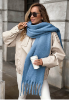 Miękki Schal z frędzlami Snow Darling Mokkafarben