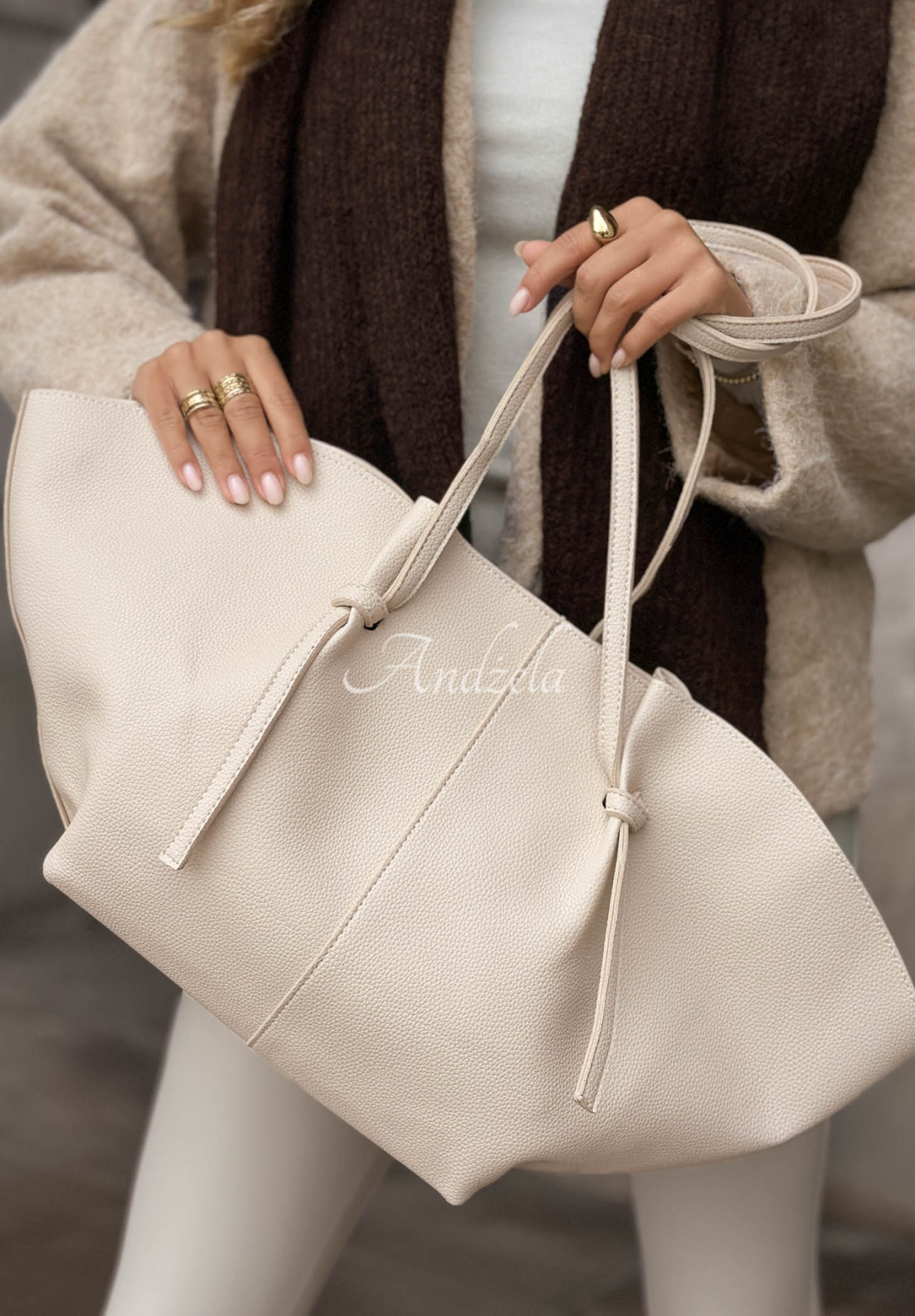 Ledertasche Only For You Beige
