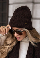 Mütze z wełną merino Snowfall Charm Schwarz