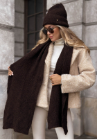 Mütze z wełną merino Snowfall Charm Schwarz