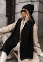 Mütze z wełną merino Snowfall Charm Schwarz