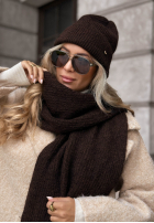 Mütze z wełną merino Snowfall Charm Beige