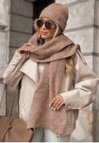 Mütze z wełną merino Snowfall Charm Beige