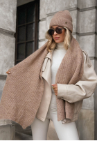 Mütze z wełną merino Snowfall Charm Beige