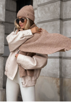 Mütze z wełną merino Snowfall Charm Beige