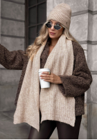 Mütze z wełną merino Snowfall Charm Beige
