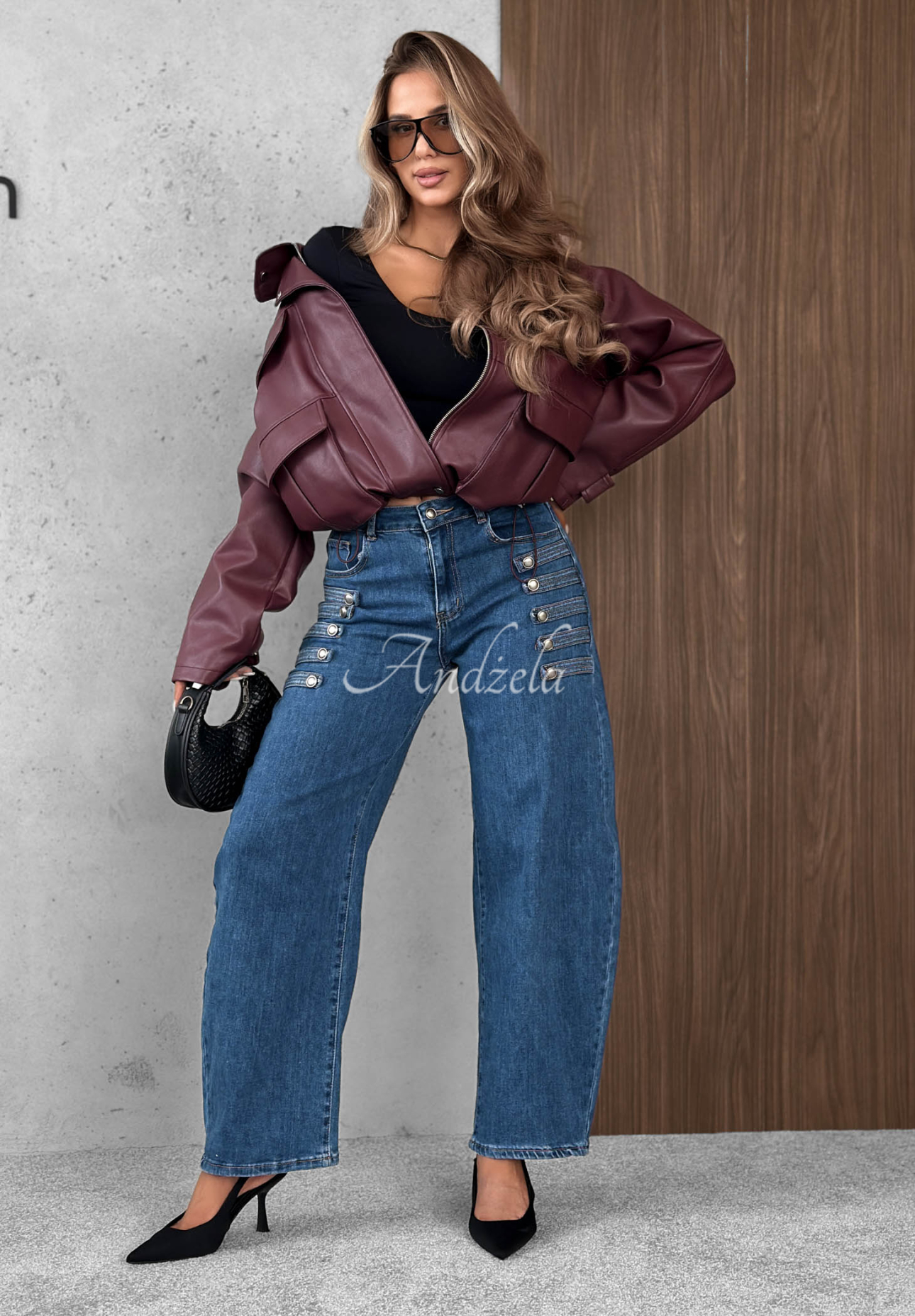 Ballonjeans mit Zierknöpfen Autumn Femme Blau