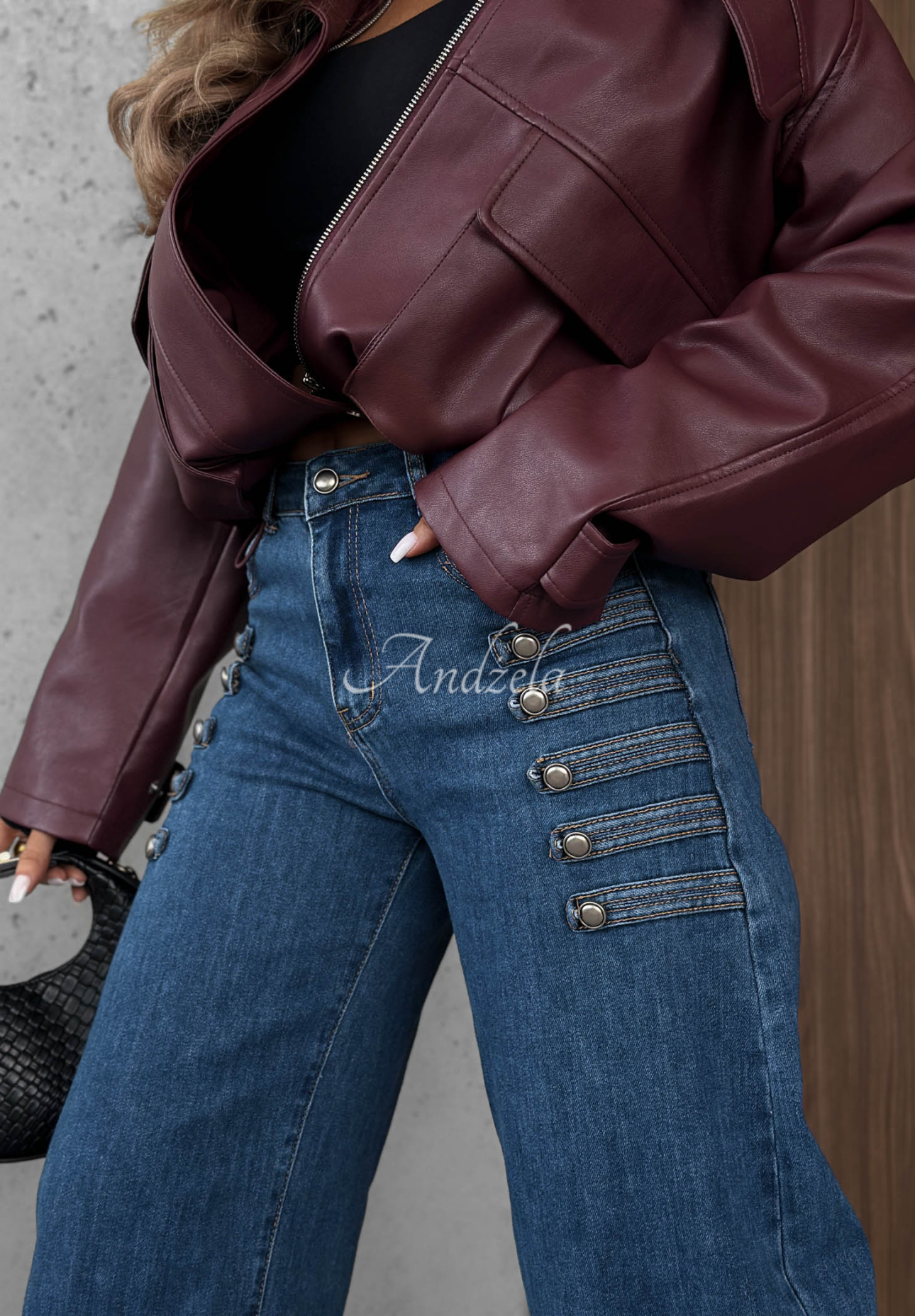 Ballonjeans mit Zierknöpfen Autumn Femme Blau
