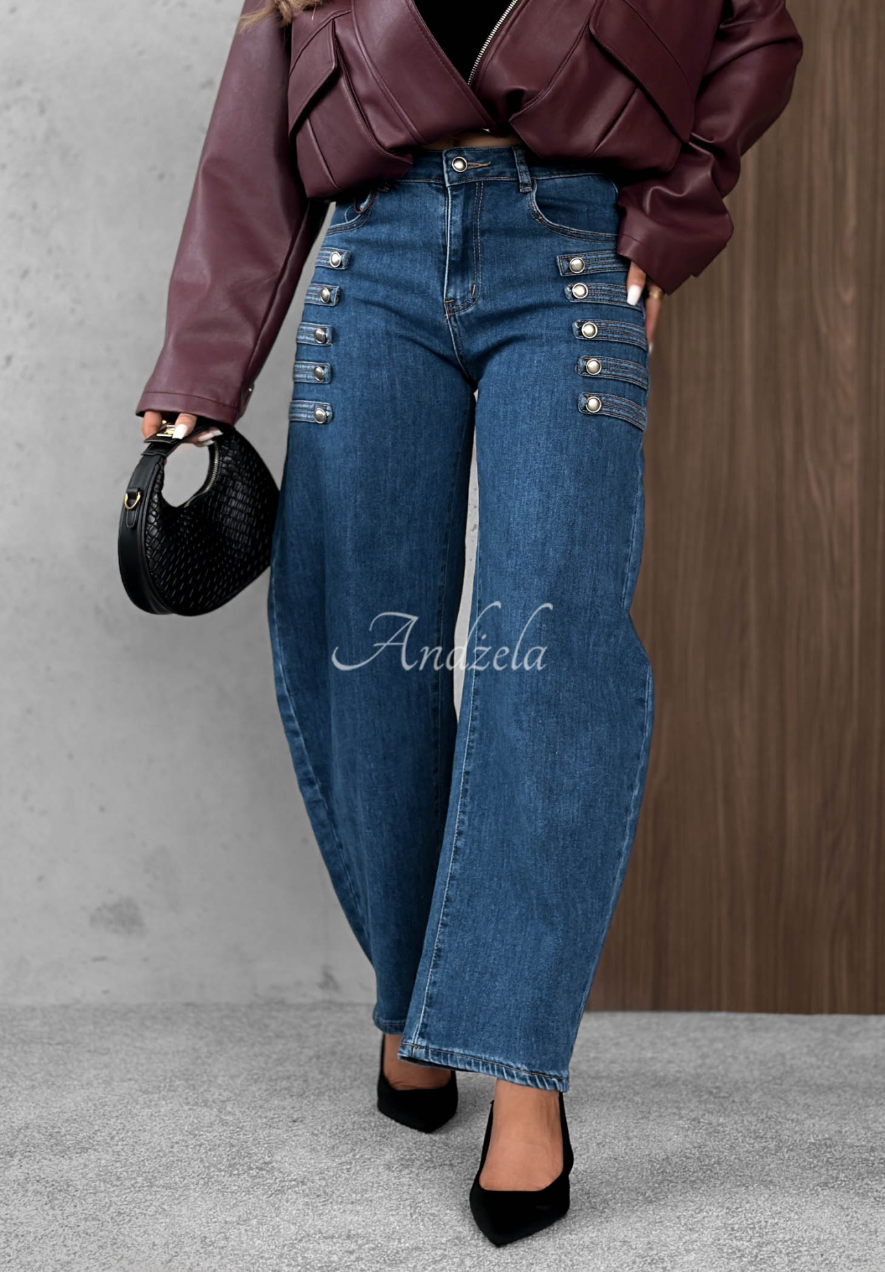 Ballonjeans mit Zierknöpfen Autumn Femme Blau