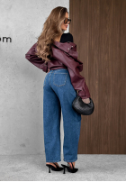Hose Jeans wide leg z ozdobnymi guzikami Autumn Femme Blau