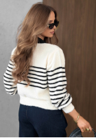 Krótki Cardigan w paski z zapięciem Maple Mist Schokoladenbraun
