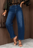 Hose Jeans z paskiem Something More dunkelblau