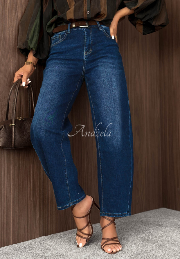 Baggy Jeans mit G&uuml;rtel Something More dunkelblau