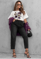 Hose Jeans mom fit No Reason Why Dunkelgrau