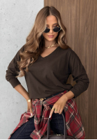 Bluse longsleeve z dekoltem w serek Daily Style Burgunderrot