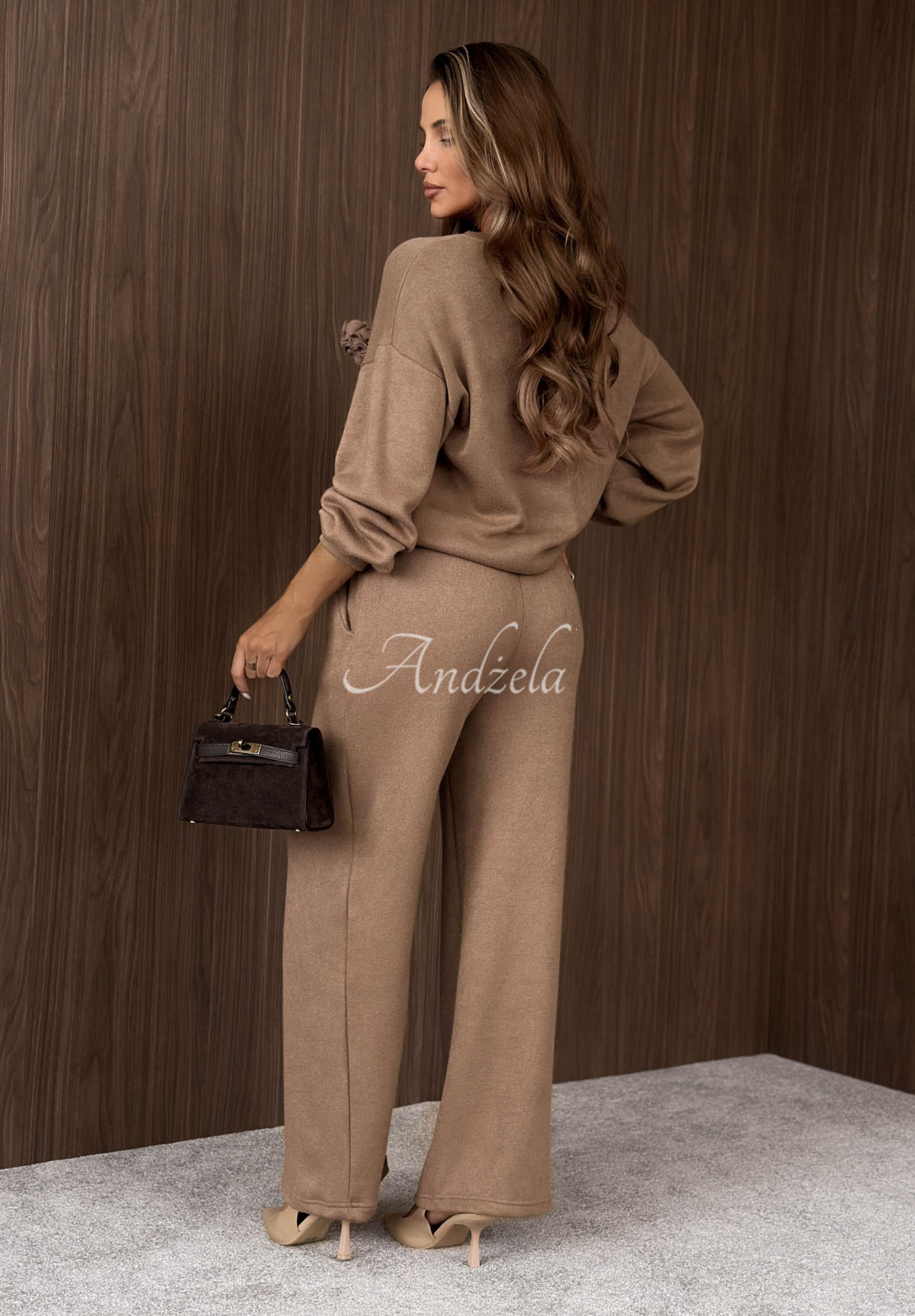 Strick-Set mit Blumenmuster aus Viskose Feels Different Beige