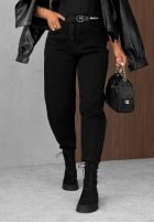 Hose Jeans banana z paskiem Think Twice Schwarz