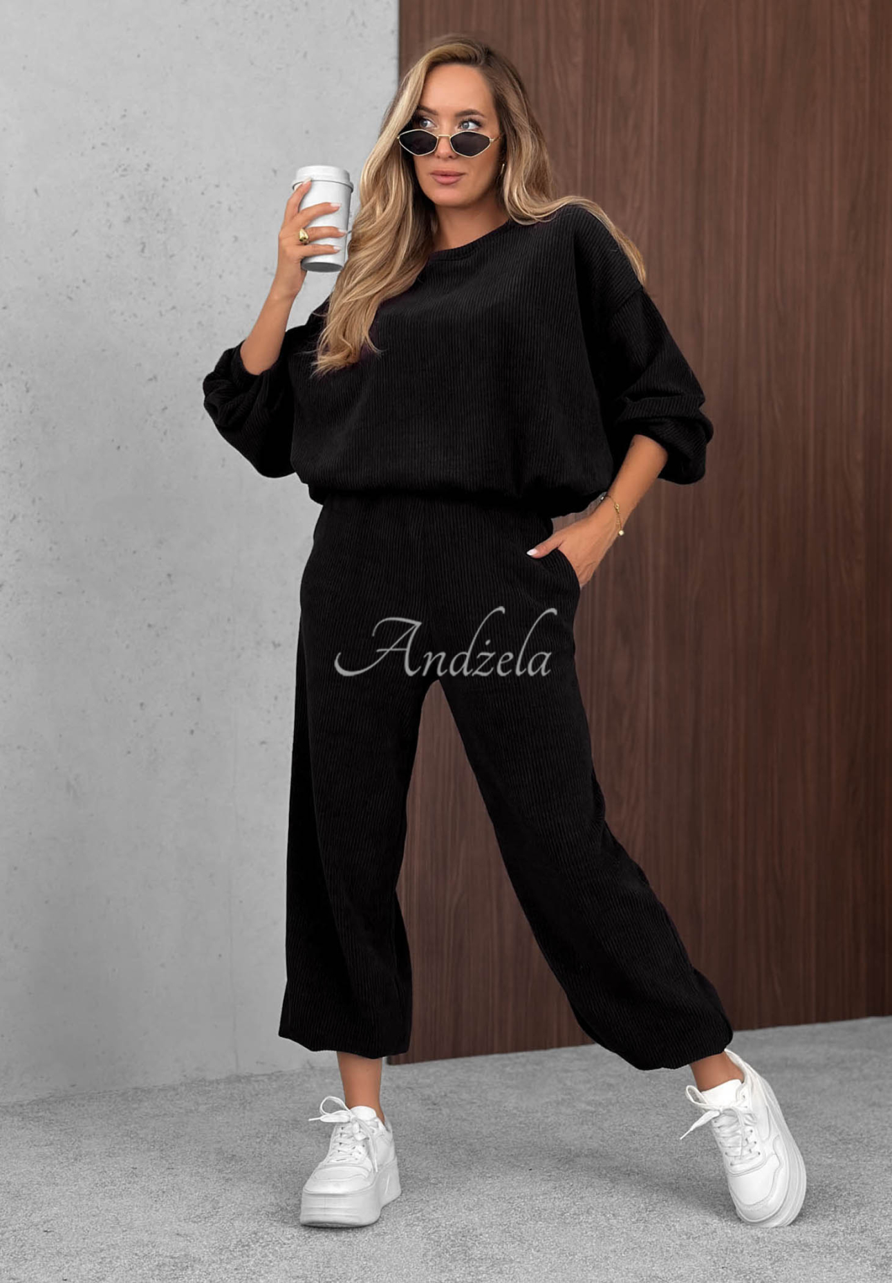 Trainingsanzug-Set aus Cord und Baumwolle Sunday Dream Schwarz
