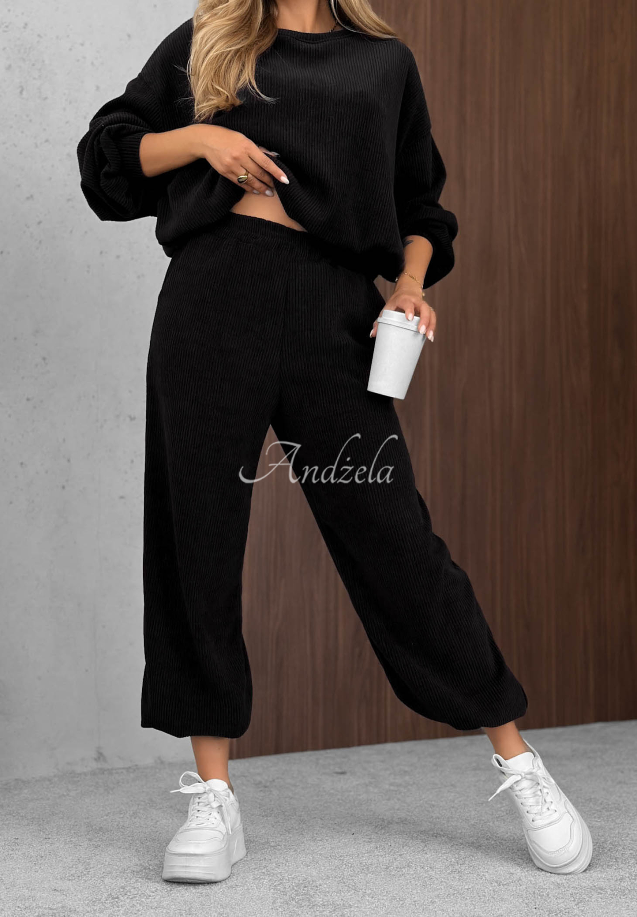 Trainingsanzug-Set aus Cord und Baumwolle Sunday Dream Schwarz