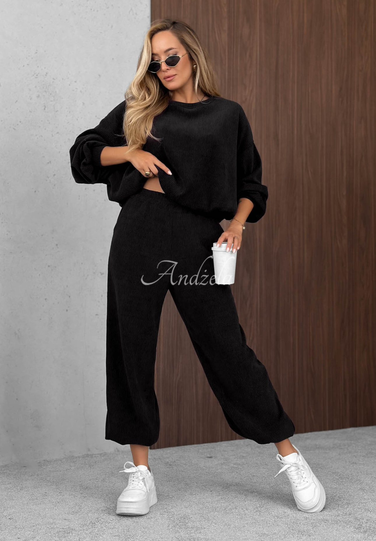 Trainingsanzug-Set aus Cord und Baumwolle Sunday Dream Schwarz
