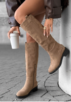 Lange zamszowe Stiefel Amber Step Schokoladenbraun