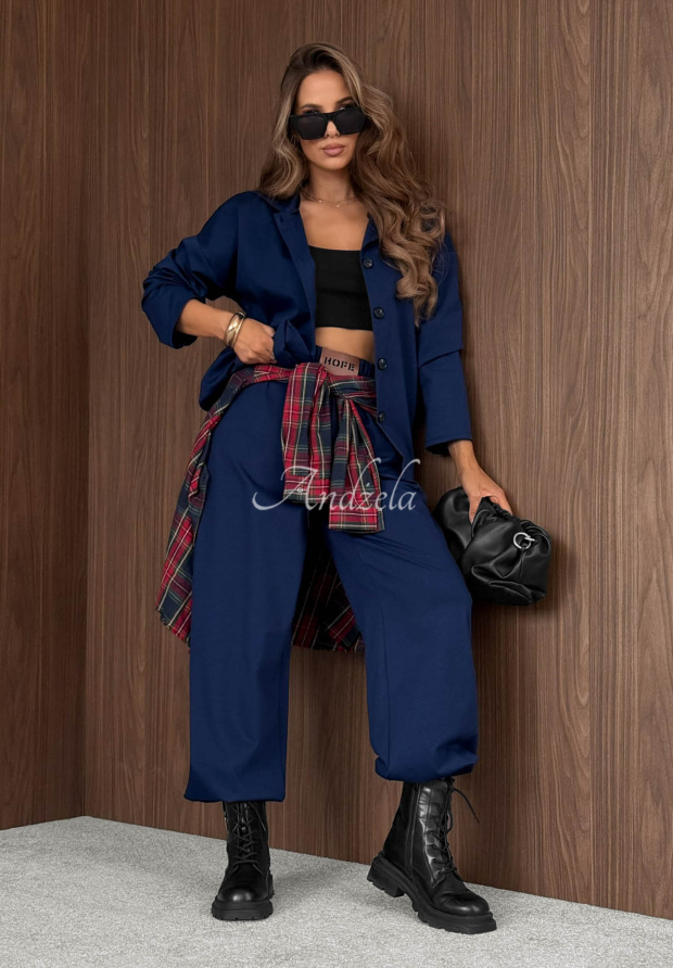 Viskose-Set: Sweatshirt mit Kapuze und Hose Rainy Ritual Dunkelblau