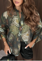 Lekka Hemd w kwiaty Fall Bloom Khaki