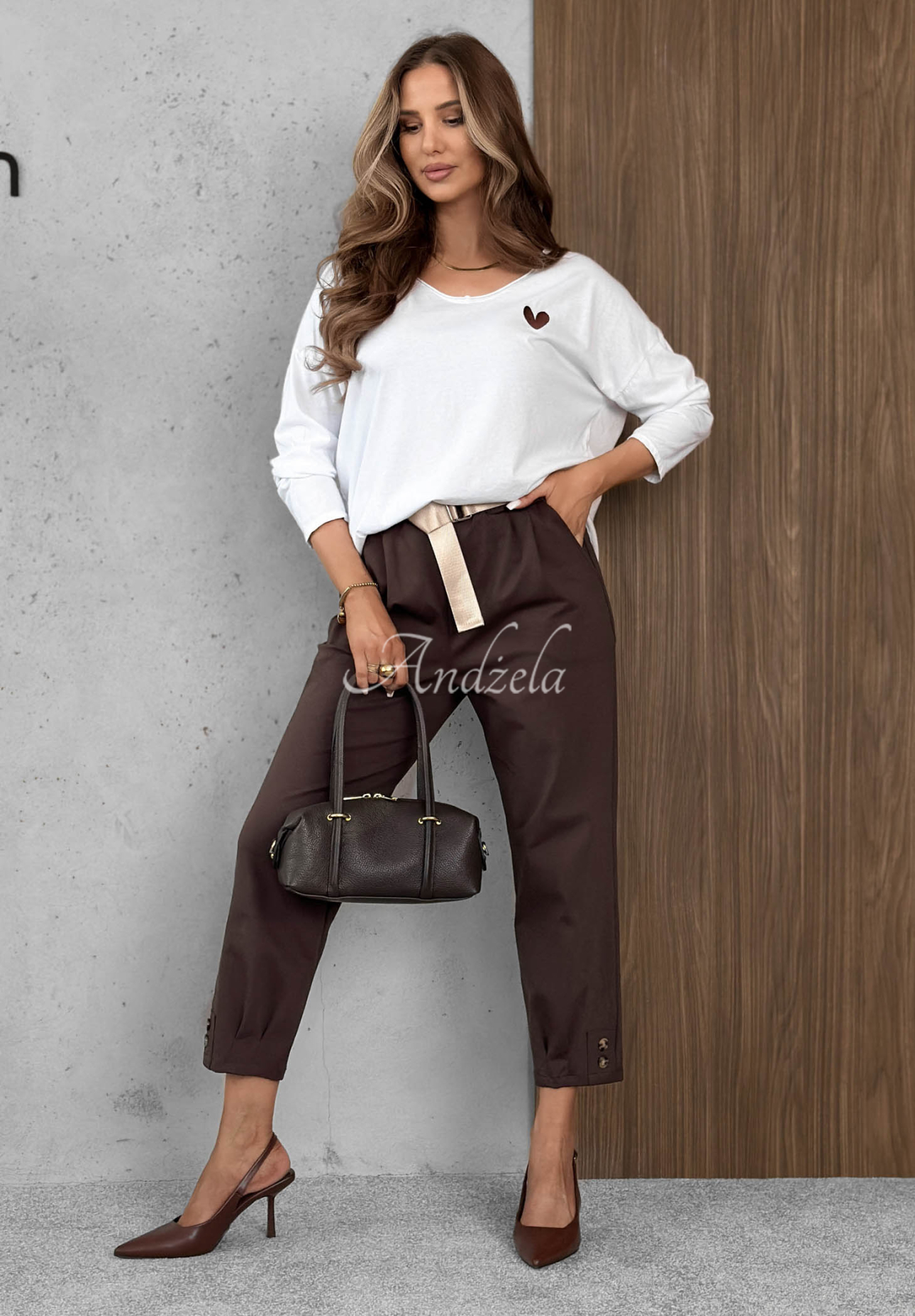 Oversize-Langarmbluse aus Baumwolle mit Herzmotiv Kissing Weiß