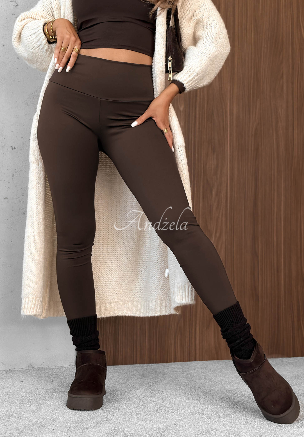 Leggins More Coffee Schokoladenbraun