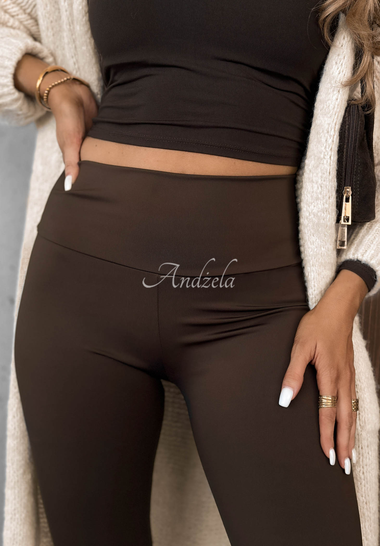 Leggins More Coffee Schokoladenbraun