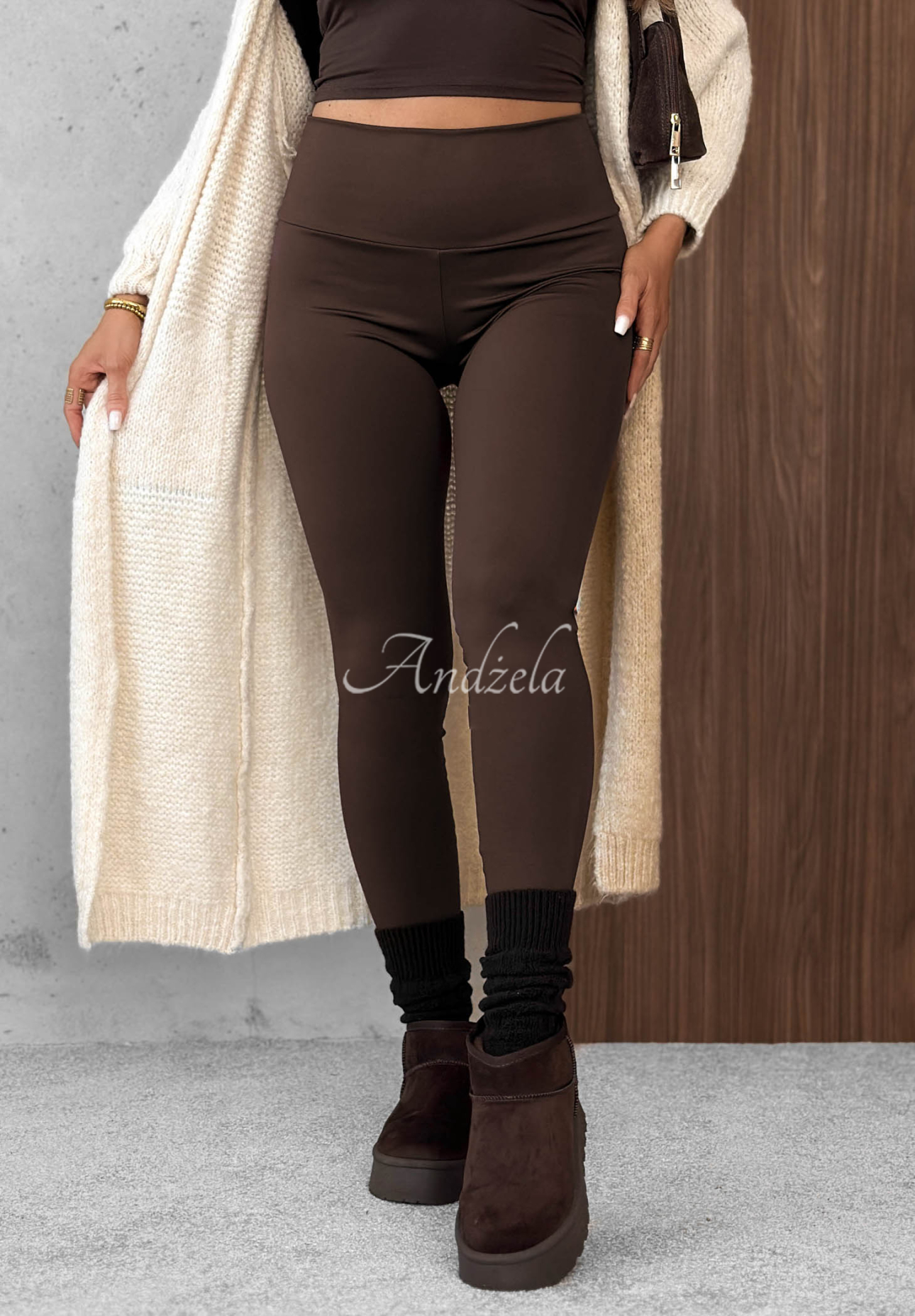 Leggins More Coffee Schokoladenbraun
