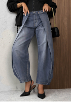Hose Jeans mom fit Hazy Silence Blau