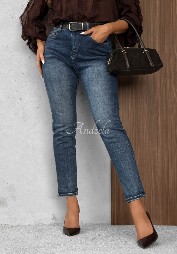 Jeanshose mit G&uuml;rtel Something Simple Blau