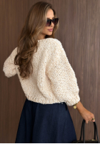 Ozdobnie pleciony Pullover Chic Darling Beige