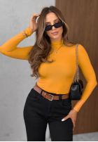 Bluse longsleeve z półgolfem Femme Desire Schokoladenbraun