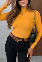 Bluse longsleeve z półgolfem Femme Desire Schokoladenbraun