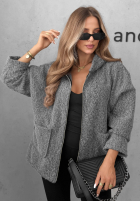 Jacke kożuszek z kapturem i kieszeniami Warm Comfort Grau